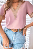 Casual Loose Blouse Women V-Neck Streetwear Shirt 2023Summer Fashion Basic Top Women Party Clothing Shirt