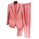 New Star Temperament Loose-Cut Hot Diamond Suit Trousers Set Two