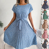 Wind Shooting New Leisure Short-Sleeved Flowers In The Spring And Summer Dress Women's