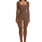 And Summer Threaded Collar Hips Sexy Yoga Sports Long-Sleeved Short-Sleeved Jumpsuit Trousers