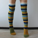 Zingj Socks Fashion Y2K Striped Long Over Knee Knit Pile Socks Woman