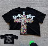 Street Fflirtion Cranium Brand New Printed T-Shirt Gothic High Street T-Shirt Round