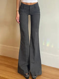 Grey Vintage Pleated Flared