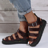Summer New Word Sandals Women's Shoes 40-43 Large Women's Shoes Rounded Toe Flat