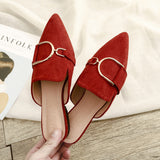 Red Fashion Sharp-Headed Cool Half Slippers Women's Bag Head Outside Wearing Casual Size 41-42 Muller