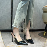 Net Red High Heel Female Fine Heel Temperament Single Shoes 2025 New Spring Small Leather Shoes Do Not Tired