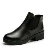 New Short Boots Low-Heeled Martin Boots Women's Boots Autumn Winter New Fashion Small Leather Shoes Round Head Women's