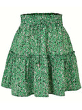 Chiffon Shorts Skirt Women Fashion Korean High Waist Floral Print A-LINE Mini Skirt