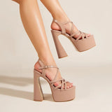 Zingj Summer New Rome Model T Table Pole Dance 15CM Hate Sky High Sandals High Heels Women's Shoes-Outfit