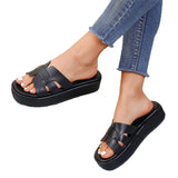 Thick Bottom Slippers 2025 Summer New Round Head Pine Pastry Bottom Casual Cold Slippers