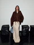 Autumn New Personality Collar Heavy Industry Embroidery Splicing Loose Pumping Rope Fashion Velvet Coat