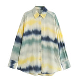 Women's New Tie-Dye Print Vertical Shirt