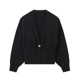 Color V-Neck Long Sleeve Open Shirt Long Sleeve Autumn And Winter Knitted Comfortable Casual Sweater
