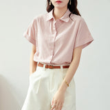 Short-Sleeved Shirt Women 2025 New Summer White Shirt Professional Commuter Women Wear Loose