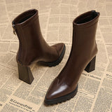 Short Boots Women 2025 Autumn And Winter Popular New Thick And High And Small Thin Boots Elastic Martin