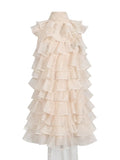 Dress 2025 Autumn And Winter New Sleeveless Cake Dress With Ribbon Slimming Skirt