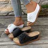 Spring And Summer New Slope Heded Toe Fish Mouth Slippers Women Cool Drag Large Size Women's