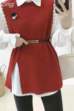 lantern shirt 2 two piece set women knitted vest 2023 spring autumn womens Long sleeve Shirts sets Sleeveless Sweater