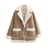 New Fashion Collar Plush Jacket Winter Warm Casual