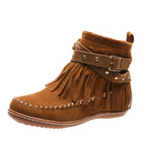 Suping Bottom Short Boots Women 2025 Autumn And Winter Rivet Belt Buckle Martin Boots Velvet Leisure