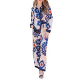 Women's New Temperament Long-Sleeved Shirt Broad Leg Pants Temperament Commuting Two Sets