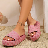Slippers Women Wear Round Head Small Plum Flowers Light Word Women's Slippers Womens
