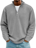 Men's Casual Zipper Wick Velvet Long-Sleeved Men's Polo Shirts For Autumn And Winter