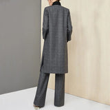 New Women's Clothing Autumn And Winter Long Two Sets Of Trousers Hair Coat Wide Leg Pants Casual Fashion Suit Women's