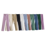 New Summer Style Straight Tube High Waist Shows Thin Solid Color Casual Pants