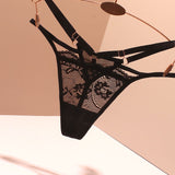 Thong Trousers Hollow Sexy Transparent Lace Without Trace Buckle Clasp Tight Tray Insightless Trace Ultra-Thin Low-Waisted Trousers