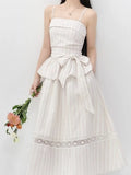 Design Sense Of Small Gentle And Comfortable Thin Fashion Casual Pink Stripe Sling Corset