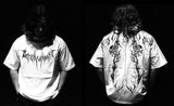 Summer Demon Cross Print Short-Sleeved T-Shirt Stranded Trousers Round Collar Men's Top