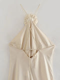 Summer New Women's Dress Sexy Back Tiker Hanging Neck Halter Dress