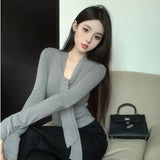 Autumn And Winter Dress Alone Special Tight Bottom Shirt Top Dress Small Design Solid Color Long Sleeves With