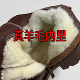 Layer Of Kraft Rubber Foam Bottom Single And Velvet Inner Leather Martin Boots Woman With Height 4.5
