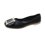 Celebrity Single Shoe Female 2025 New Korean Version Retro Fairy Flat Scoop Shoes Square Head Soft Bottom