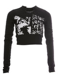 crop top with long sleeves and