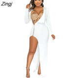 Women Dress Split Out Lace Up Party Night Clubwear Full Sleeve Dresses For Women
