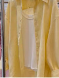 Lazy Goose Yellow Linen Sunscreen Shirt Women 2025 Summer New Korean Version Of Loose Cotton