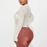 Front Breast Bow Kinetic Sweater With Sexy Body-Renovation Hottie Light Ripe Wind Pure