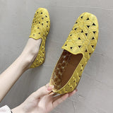 Shoes Women 2025 Summer New Large Square Head Shallow Flat Shoes Soft Soles Pregnant Women's Singles