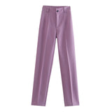 New Summer Style Straight Tube High Waist Shows Thin Solid Color Casual Pants