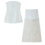 Women's Summer New Fashion Temperament Sexy Waist-Waster Waist-And-Trace Lace Skirt Dress