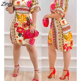 Women Floral Print Half Sleeve Casual Dress Summer Holiday Boho Farmhouse Style Short Sleeve Mini Bodycon Dress