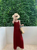 Zingj Halter Dress Summer 2023 New Long Temperament Loose Inside The Pleated