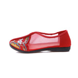 Zingj Flat Shoes Summer Candy Color Embroidered Cloth Shoes Organza Women's