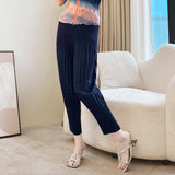Folded Women's Line Dress Women Seven-Sleeved Small V-Neck Fashion Simple Temperament Commuting Long
