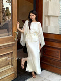 Special Price Does Not Return] Xixi Tiansi Top + High-Waist A-Word Half-Body Dress Two-Piece Suit Woman