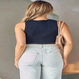 Zingj Knit Vest Female 2024 Summer New Solid Color Slim Inner Matching Top-Outfit