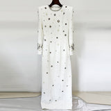 New Star Fashion Heavy Industry Nails Studded Long Dress Dress Dress